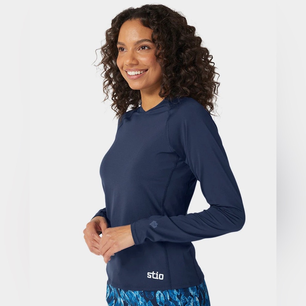 Stio Women's Hylas Crew Long Sleeve Pullover‎ UPF 50 Navy XL